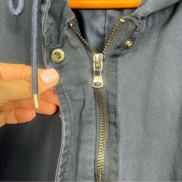 Tea N Rose Hooded Utility Trench Coat Jacket Floral Embroidery Boho Size S/M - Picture 6 of 11